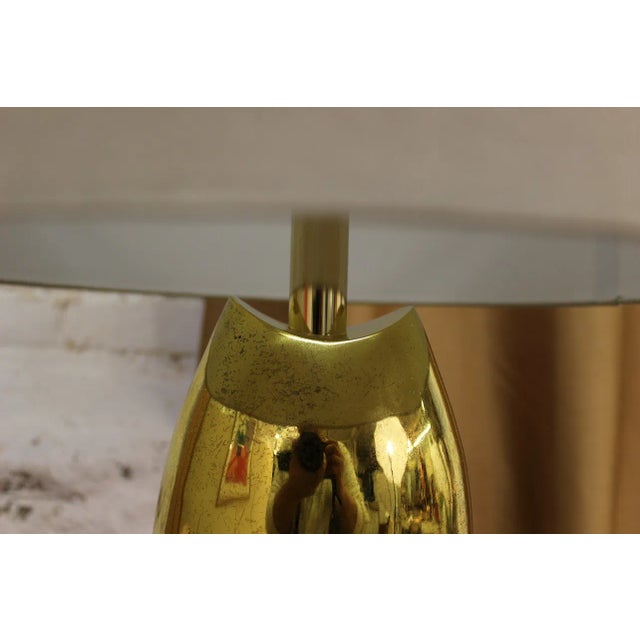 Mid-Century Modern Brass Bullet Lamp For Sale - Image 4 of 6