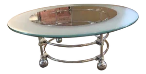 20th Mid-Century Modern Jay Spectre Chrome Glass Coffee Table