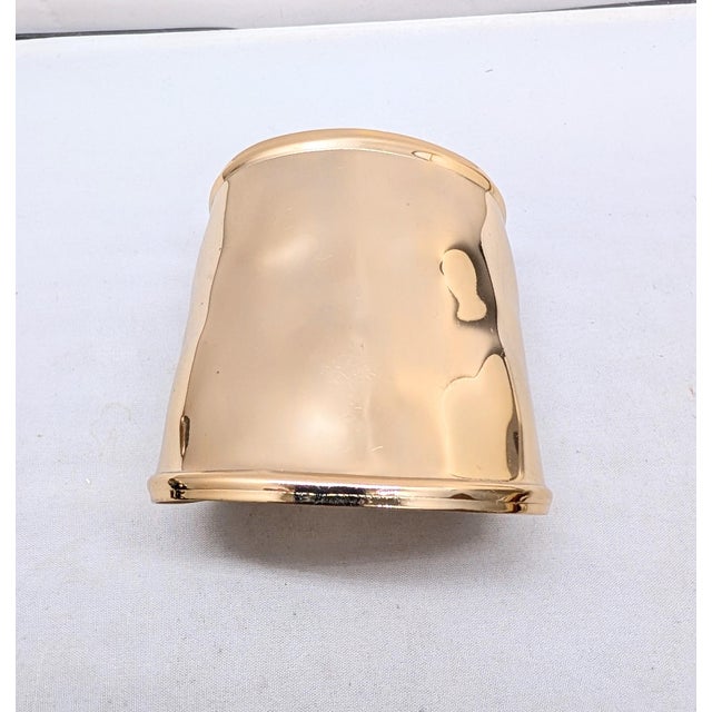 Vintage 1977 Signed Napier Ad Piece Goldtone Wide Wavy Cuff Bracelet For Sale - Image 9 of 11