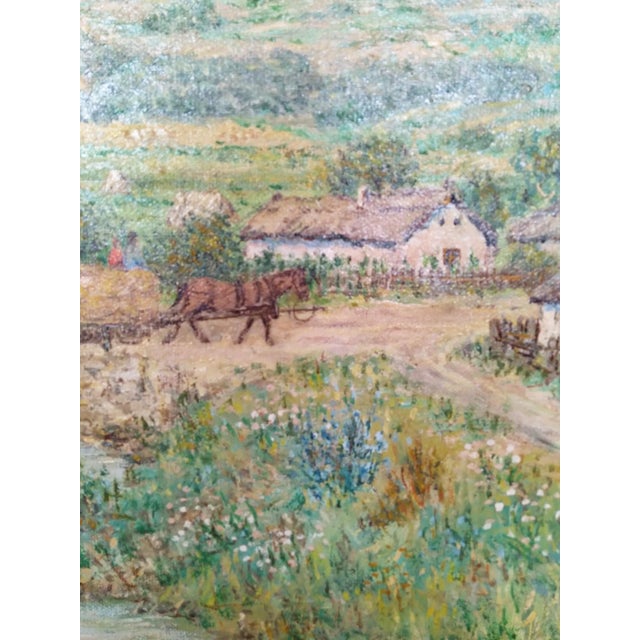 1950s "Bucolic Landscape" by John Fent Original Oil Painting For Sale - Image 4 of 5