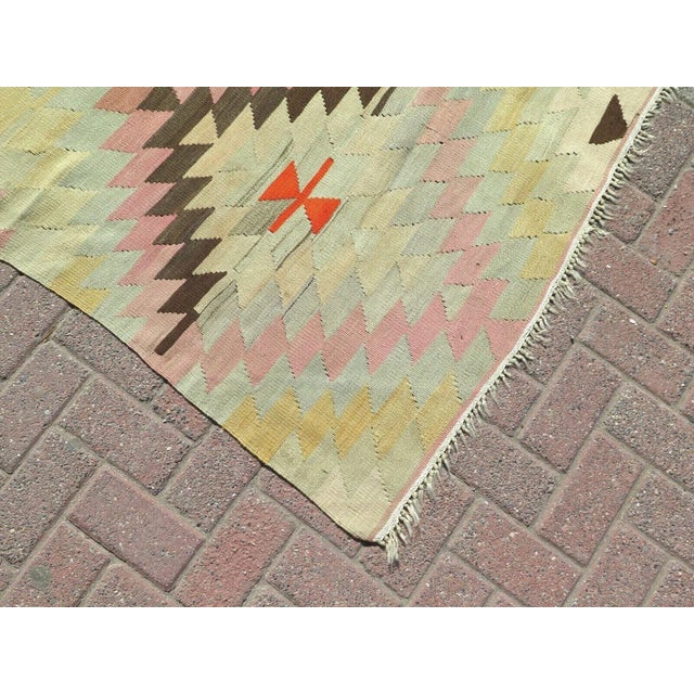 1960's Vintage Turkish Kilim - 64"x102" For Sale - Image 9 of 11