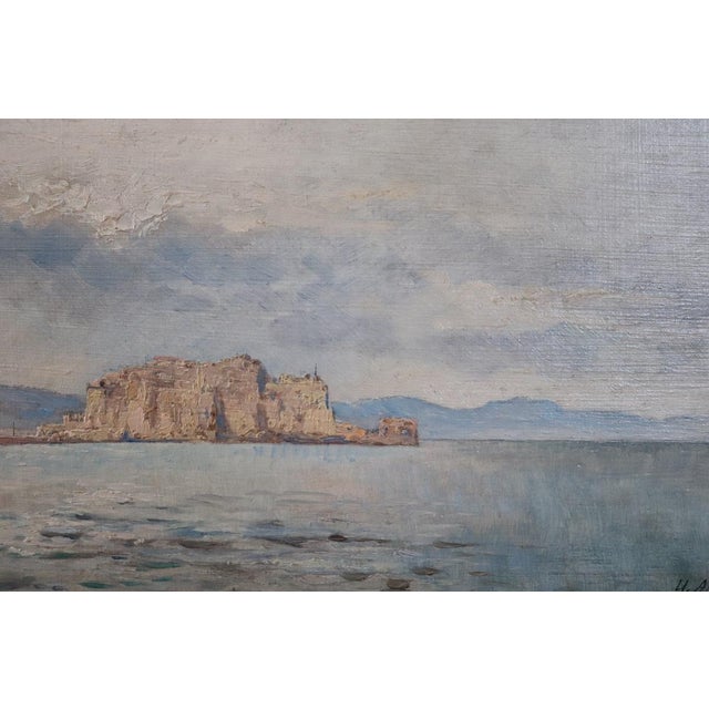 View of the Gulf of Naples, Oil Painting on Board, Early 20th Century, Framed For Sale - Image 9 of 13