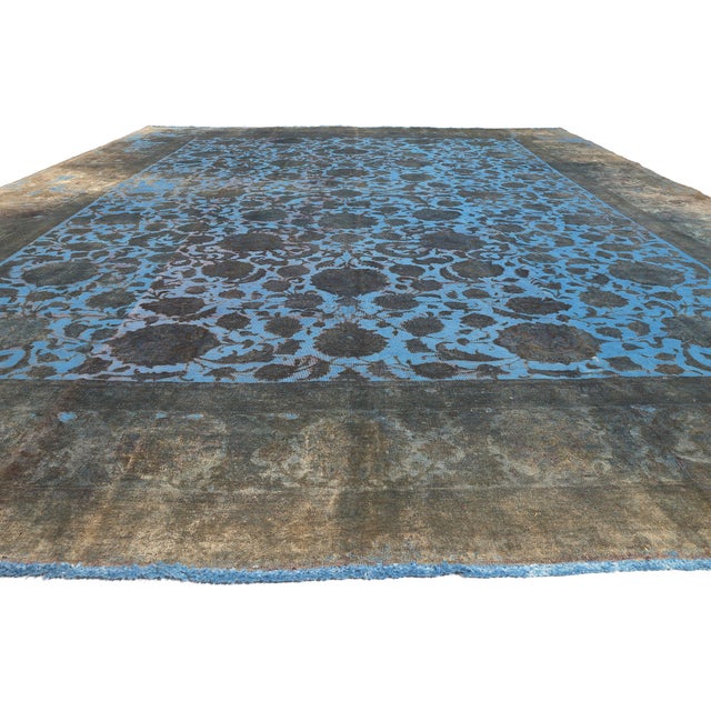 Contemporary Vintage Persian Overdyed Wool & Silk Rug, 13'00 X 18'08 For Sale - Image 3 of 9