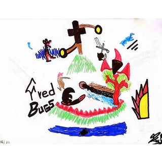 Fred Bugs, Abstract Drawing, 2024, Mixed Media For Sale