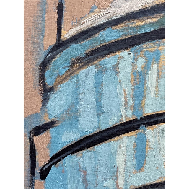Contemporary Towers Three by Stephanie Hartshorn | Oil Painting of three water towers on stilts For Sale - Image 3 of 5