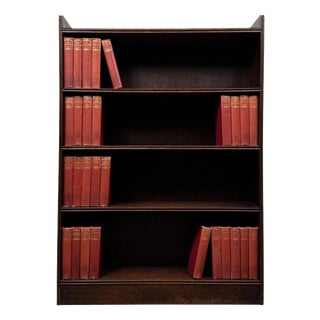 20th Century Edwardian English Oak Open Bookcase, 1890s For Sale