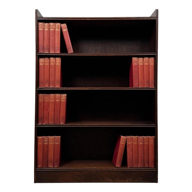 20th Century Edwardian English Oak Open Bookcase, 1890s For Sale