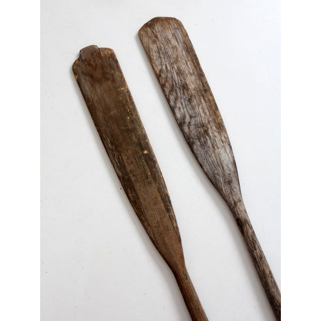 Vintage Wooden Boat Oars Pair For Sale - Image 12 of 15