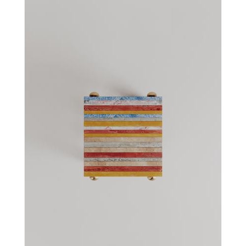 Stone Architectural Layered Marble Stone Strata Stool by Esther Knopfler For Sale - Image 7 of 12
