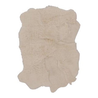 Rug & Kilim’s Sheepskin Multi-Pelt Fur Rug in Cream White Tones For Sale