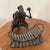 Metal Antique Ashanti Figural Bronze Musicians Group Sculptures Deep Verdigris 6 Pieces For Sale - Image 7 of 12