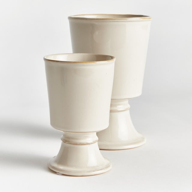 With traditional forms and footed base, these cachepots are classic silhouettes. What makes these pots unique is the deep,...