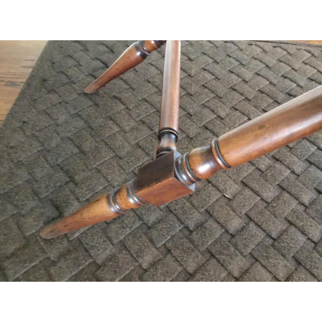 Vintage Mahogany Butler’s Tray Table With Folding X-Base | English Colonial Style Serving Stand For Sale - Image 10 of 11