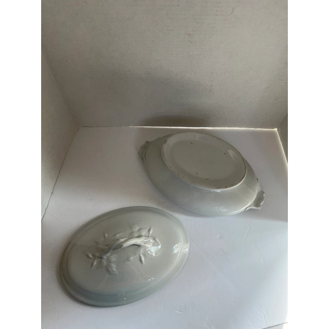 Vintage Ironstone Oval Lined Serving Bowl For Sale - Image 4 of 10