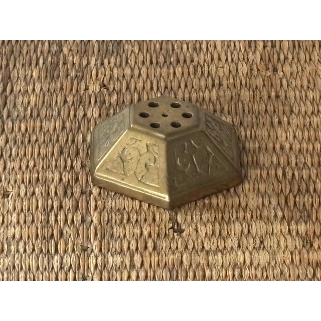 Mid-Century Modern MCM Brass Flower Frog or Incense Holder For Sale - Image 3 of 9