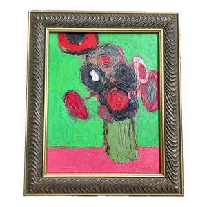 Contemporary Original Abstract Pop Art Floral Still Life Painting