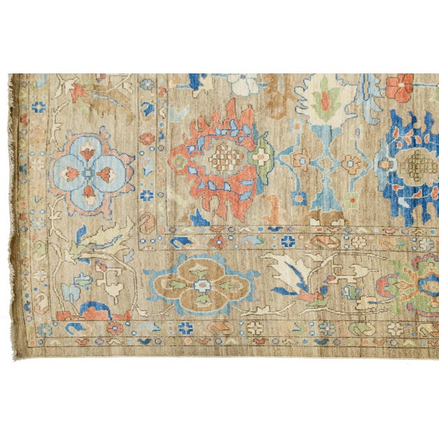 Artisan Hand-Knotted Turkish Style Oushak Rug - Neutral Sand & Earth Tone 12x18 For Sale - Image 9 of 11