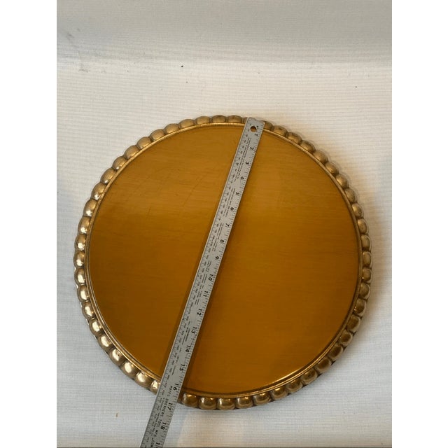 Vintage Art Deco Style Wood Carved Painted Rosette Medallion Ceiling For Sale - Image 4 of 4