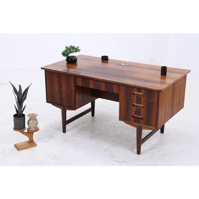 Vintage Danish Rosewood Desk, 1960s For Sale - Image 3 of 18
