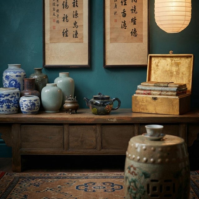 This handcrafted ceramic teapot features a black lacquer finish, beautifully complemented by intricate hand-painted...