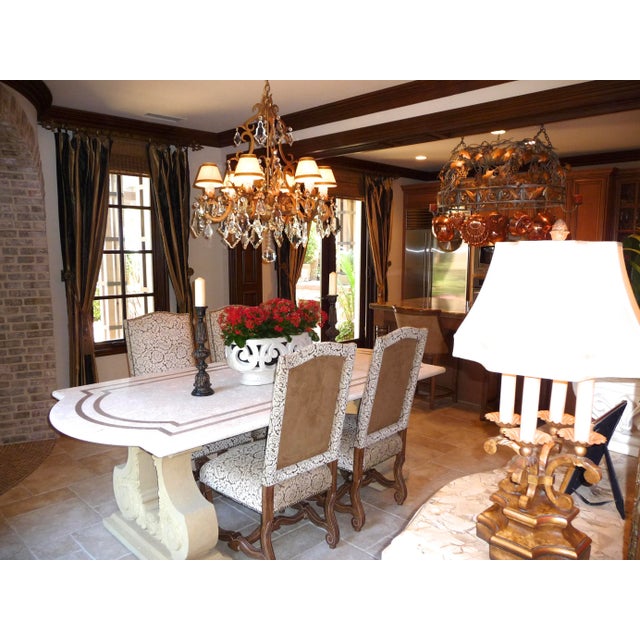 Chandelier, Arte De Mexico, Six Light Shaded, Classic / Traditional With Crystal Accents For Sale - Image 4 of 5