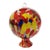 Vintage Hand-Blown Art Glass Witches Ball - Multicolor Speckled Red, Orange, Yellow, Blue For Sale