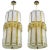 Large Textured Glass and Brass Chandelier - a Pair For Sale