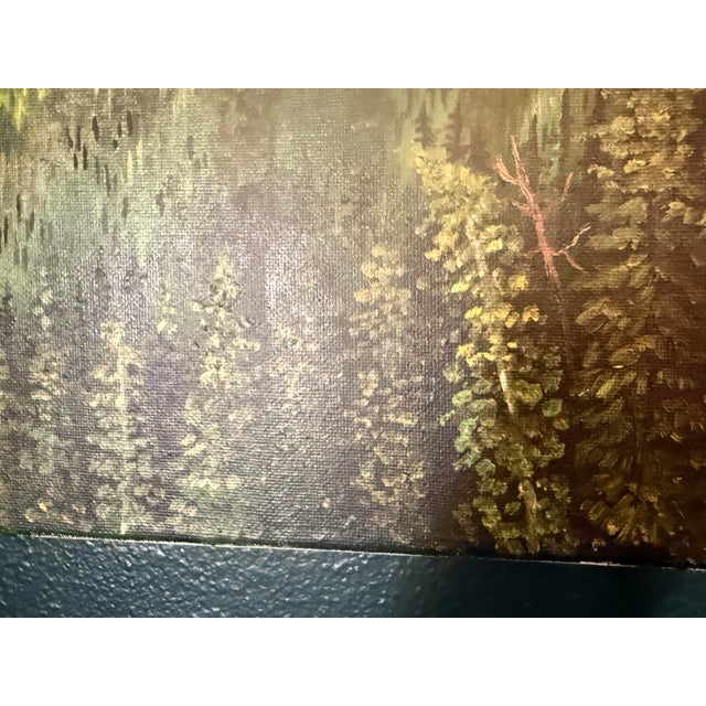 Textile 2000s Rustic Mountain Landscape Acrylic Painting For Sale - Image 7 of 8