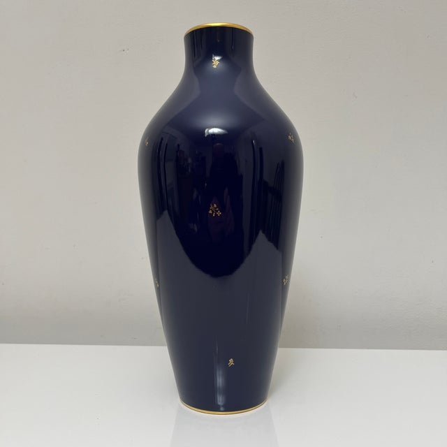 Cobalt Blue Porcelain Vase from Nationale De Sevres, France, 1960 For Sale - Image 4 of 17