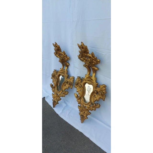 Antique Spanish Gold Leaf Mirrors, Set of 2, in Good conditions. Designed before 1890