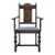 Vintage Antique Solid Oak Rustic Gothic Jacobean Tudor Style Dining Arm Chair For Sale