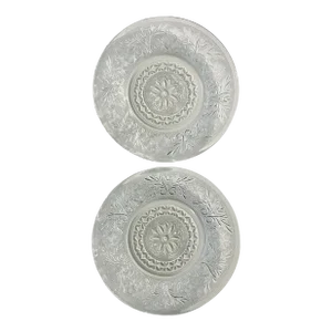 Mid 20th Century Vintage Sandwich Glass Salad Plates- a Pair