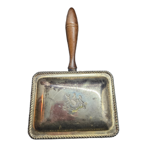 Vintage f.b. Rogers Silverplate Silent Butler or Crumb Catcher With a Wooden Handle