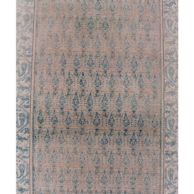 Seraband Runner With Intricate Pattern in Light Blue Field For Sale - Image 9 of 13