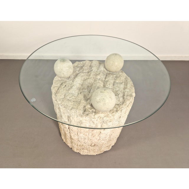 Fossil Stone Coffee Table attributed to Magnussen Ponte, 1980s For Sale - Image 9 of 12