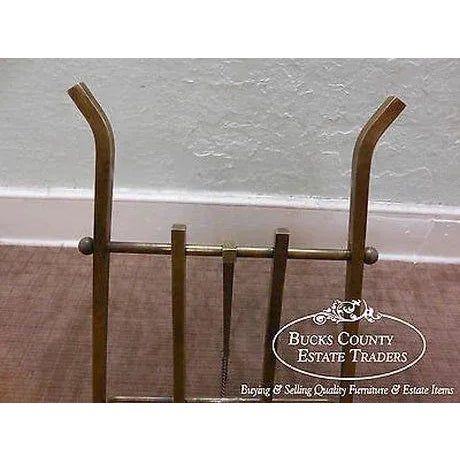 Traditional Mid Century Vintage Italian Brass Folding Collapsible Easel Magazine Stand For Sale - Image 3 of 13