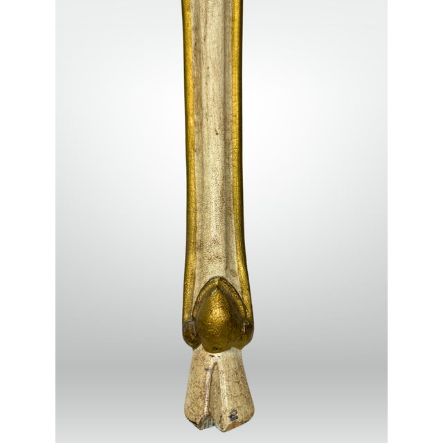 Florentine Hand Painted Gold Shell Detail Tea Table Mid-Century Hoof Foot For Sale - Image 12 of 12