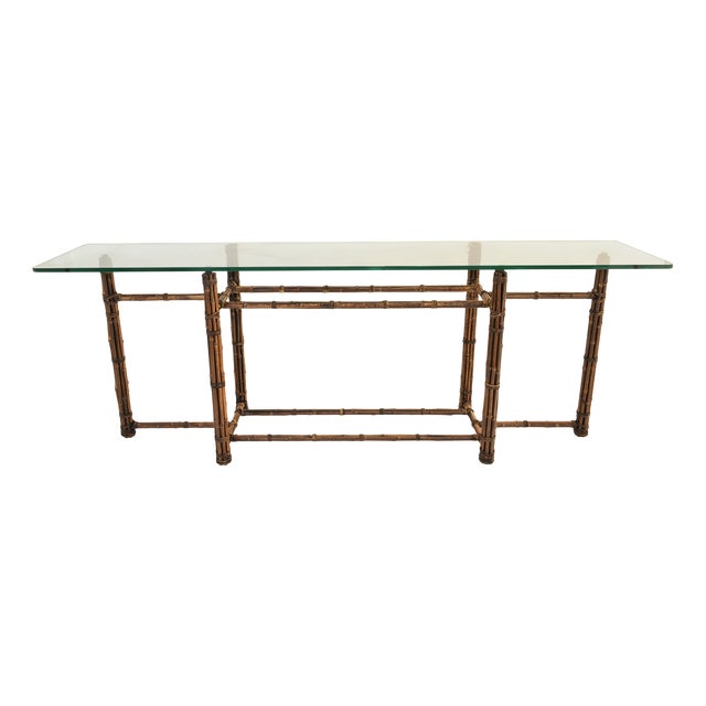 Bamboo Console Table from McGuire Production, 1970s For Sale