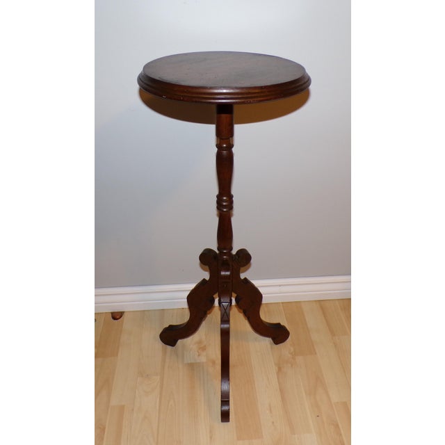 Brown Antique Victorian Plant Stand Eastlake Candlestick Table Tripod Bust Stand For Sale - Image 8 of 13