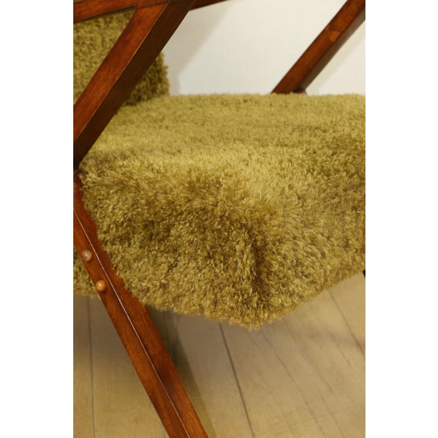 Vintage Olive Long Hair Loft Lounge Chair, 1970s For Sale - Image 11 of 12