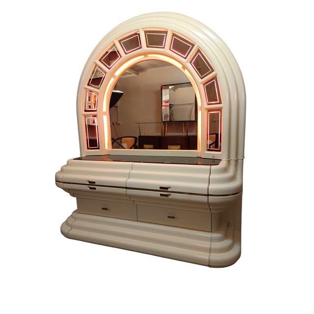 1970s Space Age Chest of Drawers with Illuminated Mirror, 1970s For Sale - Image 5 of 10