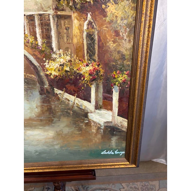 Michael Longo Original Venice Canal Oil Painting – "Reflections of Venice" Extra Large 29" X 41" Custom Framed Impasto Impressionist Art For Sale - Image 9 of 12