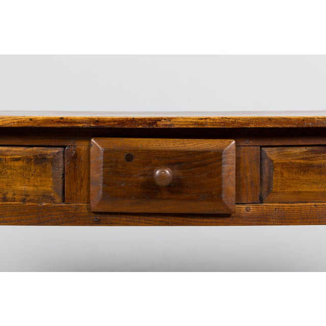 Wood Early 19th Century French Provincial Farmhouse Mixed Wood Trestle Table For Sale - Image 7 of 18