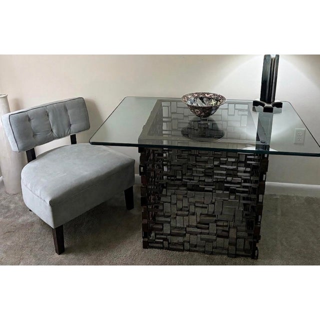 Brutalist Vintage 1970s Brutalist Welded Steel Maze Table For Sale - Image 3 of 10