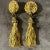 Vintage 1960s Costume Jewelry Gold-Toned Tassel Italian Statement Earrings For Sale - Image 6 of 6