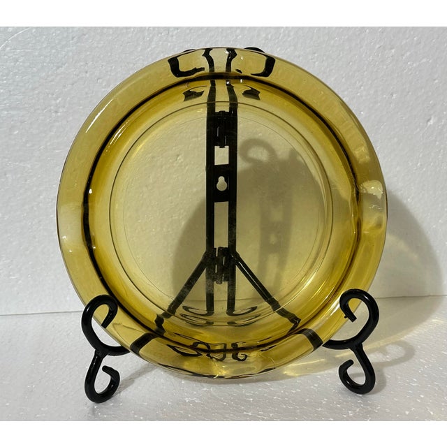 American Vintage 1970s Large Amber Glass Ashtray/Catchall For Sale - Image 3 of 10