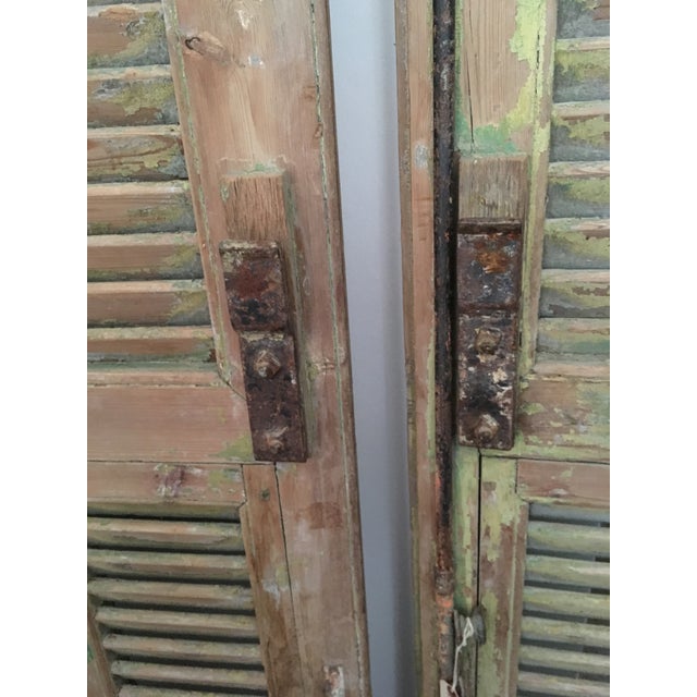 1990s Pair of French/Belgium Shutters W/Original Hardware For Sale - Image 4 of 6