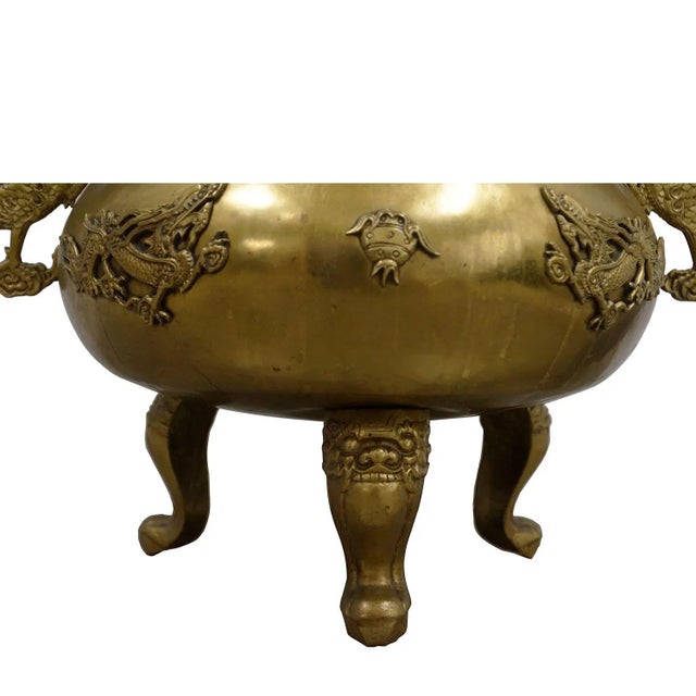 Early 20th Century Antique Chinese Bronze Dragon Temple Incense Burner For Sale - Image 5 of 13