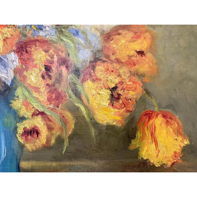 Marie-Madeleine de Rasky, Tulips in a Vase, Oil on Canvas, Framed For Sale - Image 5 of 13