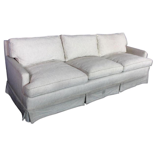 Modern Down Filled Raw Silk Sofa Chairish